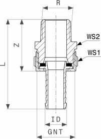 Фитинг елочка для присоединения шланга Viega 1831 ⅜х½ латунь 124878