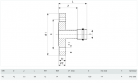 Фланцевый переход Viega Prestabo 1159.1 42 (DN40) нелегированная сталь 642396