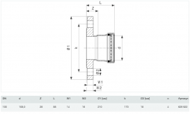 Фланцевий перехід Viega Prestabo XL 1159.1 XL 108 (DN100) нелегована сталь 629922