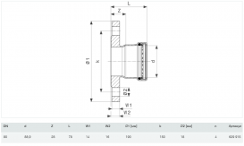 Фланцевий перехід Viega Prestabo XL 1159.1 XL 88,9 (DN80) нелегована сталь 629915