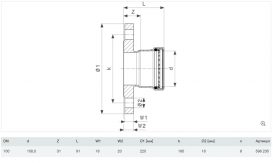 Фланцевий перехід Viega Prestabo XL 1159XL 108 (DN100) нелегована сталь 598235