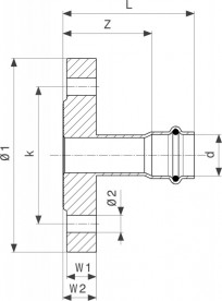 Фланцеве перехід Viega Sanpress Inox G 0259 з SC-Contur DN32 (35мм) нержавіюча сталь 735791