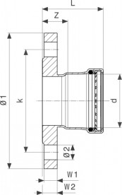 Фланцеве перехід Viega Sanpress Inox G 0259XL з SC-Contur DN100 (108мм) нержавіюча сталь 578510