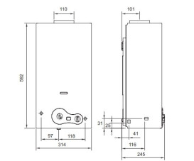 Газова колонка Atlantic by Innovita NTR 11 iD 800218