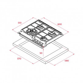 Газова варильна поверхня Teka GBC 64100 KB чорне скло 112580037