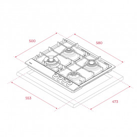 Газовая варочная поверхность Teka Retro Style GSC 64320 VN эмаль черный 112610060
