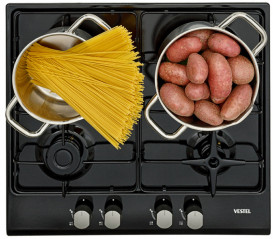 Газовая варочная поверхность Vestel эмалированная сталь черный AOB-6024