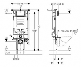 Система інсталяції для підвісного унітазу Geberit Duofix UP 320 76х112х12 кутова 111.390.00.5