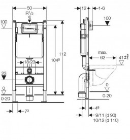 Унитаз подвесной Villeroy&Boch O.Novo 5660Н101+9M38S101 + Комплект 3 в 1 Geberit Duofix 458.121.21.1