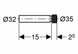 Впускной патрубок для писсуара Geberit с манжетой 152.489.16.1