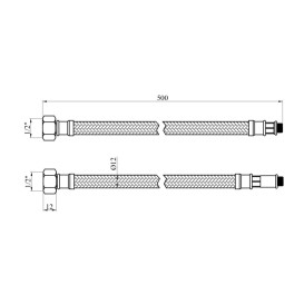 Гибкая подводка для подключения смесителя Kroner KRP-50М10 ½хM10 ВН 50 см нержавеющая сталь CV023688