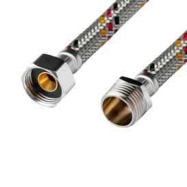 Гнучка підводка для підключення води Kroner KRP-30ВЗ ½х½ ВЗ 30 см нержавіюча сталь CV023695