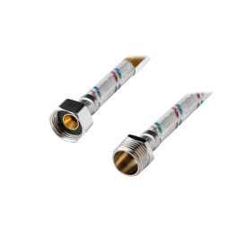 Гнучка підводка для підключення води Kroner KRM-100ВЗ ½х½ ВЗ 100 см нейлонова оплетка CV023673