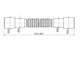 Гнучке з'єднання AlcaPlast 50/40 × 40/50 поліпропілен A720