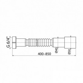 Гибкое соединение Koller Pool A770 для соединения сливных систем с внутренней канализацией GPWM-6/4“ 50/40