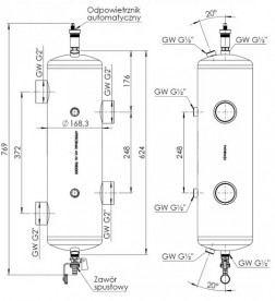 Гидравлический разделитель Afriso BLH 822 в изоляции 200 кВт 4 x внутренняя G2'' 9082200