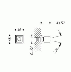 Гидромассажная форсунка Tres с 1 видом поворотной струи хром 9134515