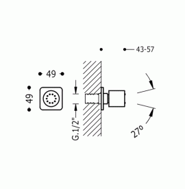 Гидромассажная форсунка Tres с 1 видом поворотной струи хром 29951502