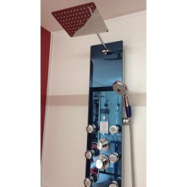 Гидромассажная панель для душа Dusel зеркально-голубой DU878392H