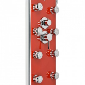 Гидромассажная панель для душа Dusel хром/красный DU787392R