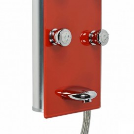 Гідромасажна панель для душа Dusel хром/червоний DU616351R