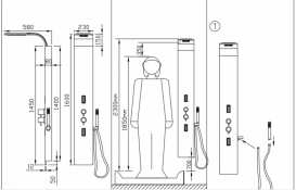 Гідромасажна панель Kolpa San Zonda Flat 1600 3f Kerrock андезит 927690