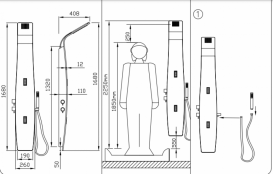 Гидромассажная панель для душа Kolpa San Zephyr 1680 3f Kerrock белый 962570