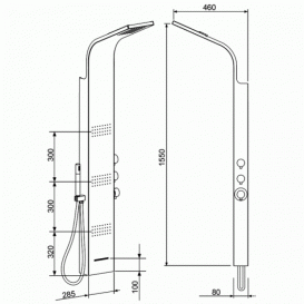 Гидромассажная панель для душа с термостатом Ravak Jet Pure металл алюминий сатин X01501