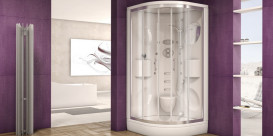 Гидромассажная паровая кабина Kolpa San Melba 100х100 см  МЗ профиль хром/прозрачное стекло 932580