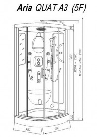 Парова гідромасажна кабіна Kolpa San Aria Quat A3 90х90 см профіль хром/прозоре скло 731830