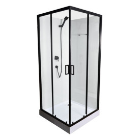 Гідромасажний бокс Insana Floris 90x90 профіль чорний/прозоре скло А0046017