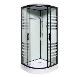 Гідромасажний бокс Insana Talija NEW 9090 90x90 профіль чорний/скло з візерунком А0048362