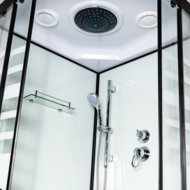 Гідромасажний бокс Insana Talija NEW 9090 90x90 профіль чорний/скло з візерунком А0048362