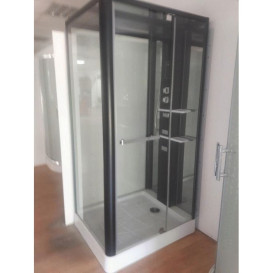 Гідромасажний бокс Miracle 110х90 см профіль чорний/скло прозоре NA113-3A