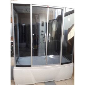 Гідромасажний бокс Miracle 150х85 см профіль сатин/скло сіре F77-3W/Rz+ new КПУ