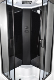 Гидромассажный бокс Vivia Nero 95 RC 90х90 профиль черный/тонированное стекло серое А0046447