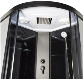 Гидромассажный бокс Vivia Nero 95 RC 90х90 профиль черный/тонированное стекло серое А0046447