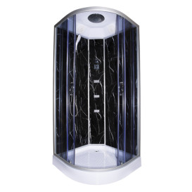 Гидромассажный бокс Vivia TKF 100/1 Черный оникс BG 100х100 профиль сатин/тонированное стекло А0046386