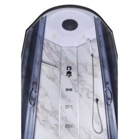Гидромассажный бокс Vivia TKF 100/1 Мрамор BG 100х100 профиль сатин/тонированное стекло А0048381