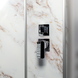 Гидромассажный бокс Vivia TKF 100/1 Мрамор BG 100х100 профиль сатин/тонированное стекло А0048381