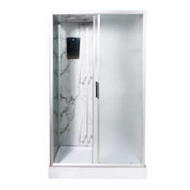 Гідромасажний бокс Vivia TKF 7715 Білий мармур BG 120х80 профіль сатин/скло fabric А0048640