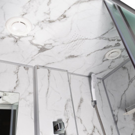 Гідромасажний бокс Vivia TKF 7715 Білий мармур BG 120х80 профіль сатин/скло fabric А0048640