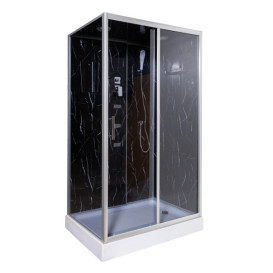 Гідромасажний бокс Vivia TKF 7715 Чорний онікс BG 120х80 профіль сатин/тоноване скло А0048639