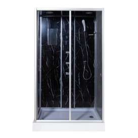 Гідромасажний бокс Vivia TKF 7715 Чорний онікс BG 120х80 профіль сатин/тоноване скло А0048639