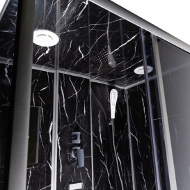 Гідромасажний бокс Vivia TKF 7715 Чорний онікс BG 120х80 профіль сатин/тоноване скло А0048639