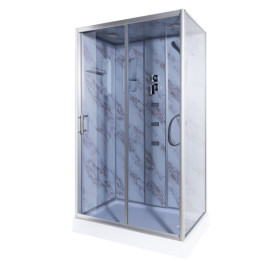 Гидромассажный бокс Vivia TKF 7715 Мрамор BG 120х80 профиль сатин/тонированное стекло А0048642