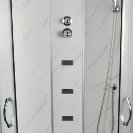 Гідромасажний бокс Vivia TKF 90/1 Білий оникс WG 90x90 профіль сатин/скло fabric А0045221