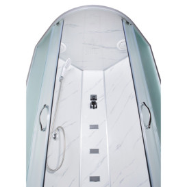 Гідромасажний бокс Vivia TKF 90-30 Білий оникс WG 90x90 профіль сатин/скло fabric А0047562