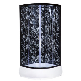 Гидромассажный бокс Vivia TKF 90-30 BP Черная паутина BG 90x90 профиль черный/тонированное стекло А0046364