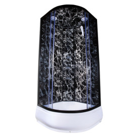 Гидромассажный бокс Vivia TKF 90-30 BP Черная паутина BG 90x90 профиль черный/тонированное стекло А0046364